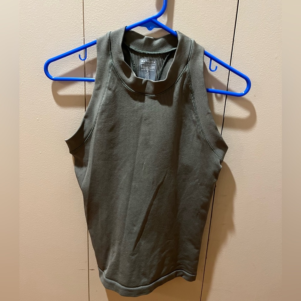 Athleta Renew Racerback Tank Olive Size Medium